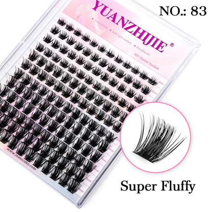 DIY 144 Cluster Lashes – Natural C/D Curl Individual Mink Eyelashes, Free Shipping, Home Makeup Supplies