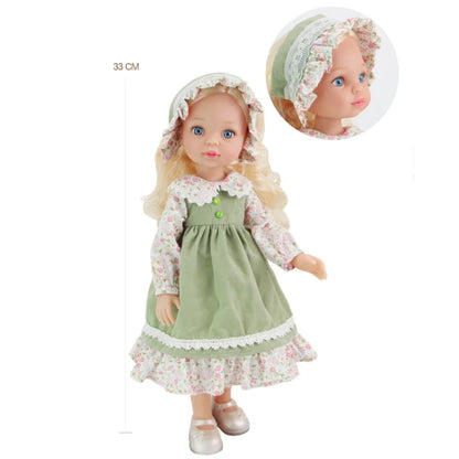 13-Inch Lifelike Girl Doll – Movable Figure with Clothes & Shoes, Realistic Toy Birthday Gift