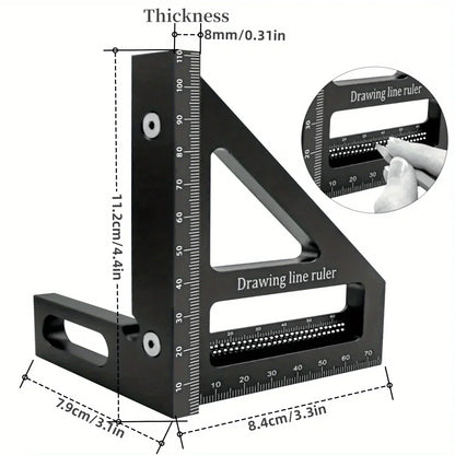 Carpenter Multi-Angle Precision Square – Aluminum T-Square Ruler for Woodworking, Construction & Engineering