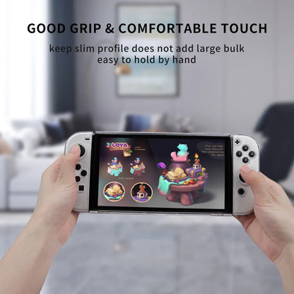 Glittery Transparent TPU+PC Protective Case for Nintendo Switch OLED - Console Skin & Accessories