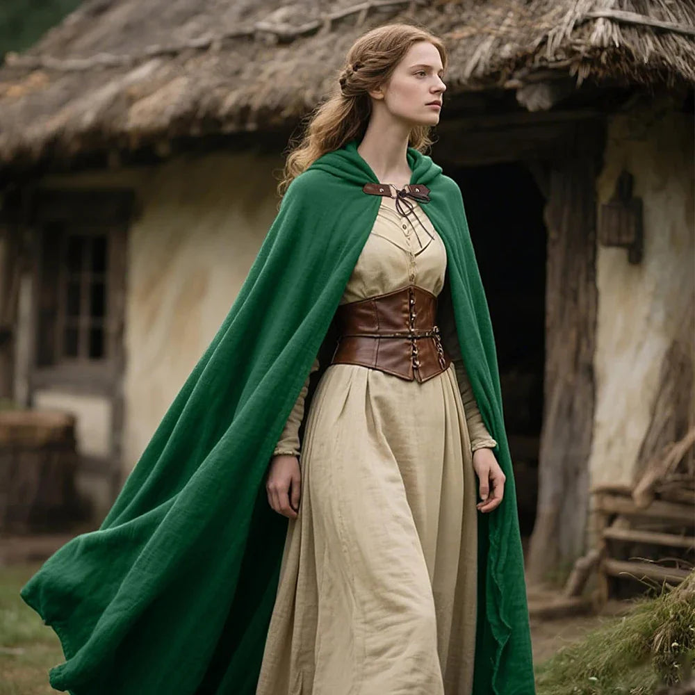 Medieval Cosplay Hooded Cloak – Cape for Halloween, Party, and Performance Costumes