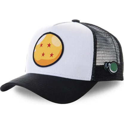 Dragon Ball Son Goku Cap - Embroidered Hip Hop Trucker Mesh Hat Adjustable Summer Travel Sun Visor for Men