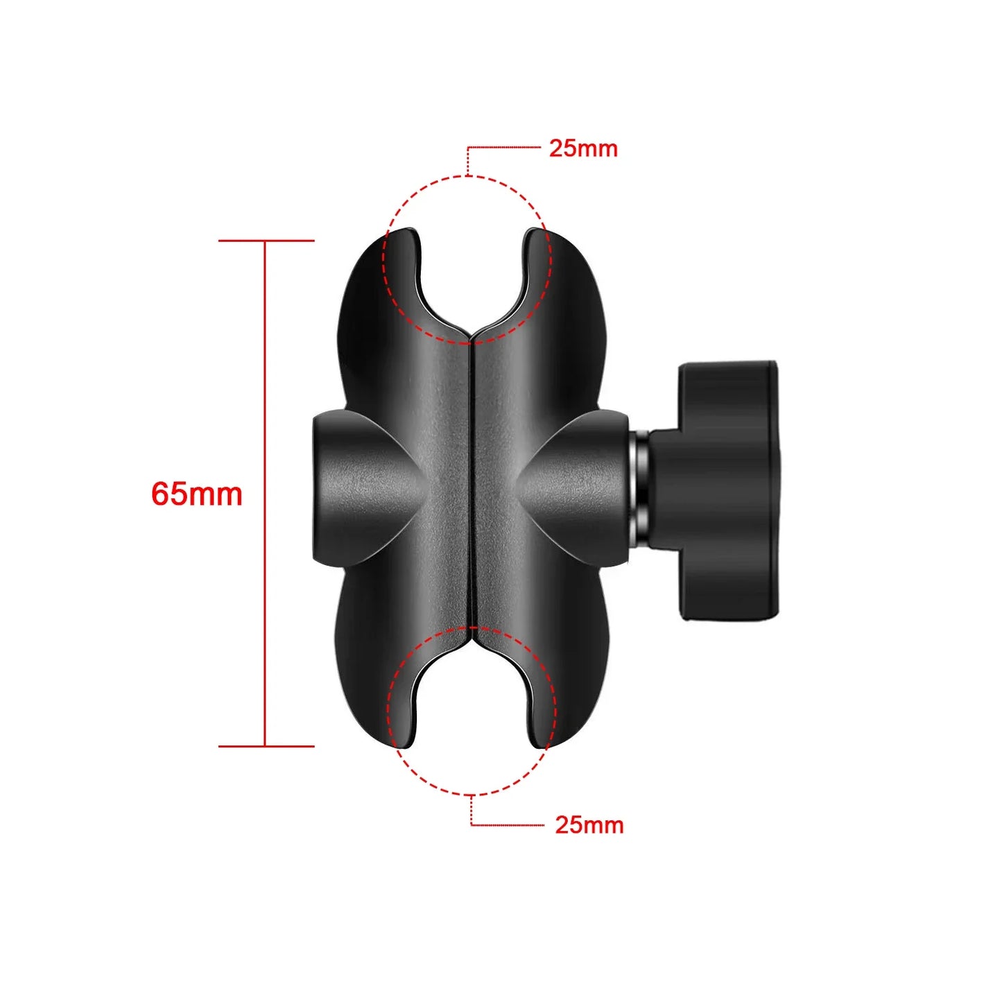 1" Ball Head Adapter Mount for Motorcycle Handlebar – Rearview Mirror Bracket for DJI, GoPro & Insta360 Cameras
