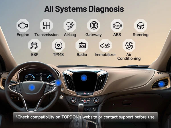 TOPDON Carpal OBD2 Scanner – All-System Vehicle Diagnostic Tool with Health Check, Smog & Battery Test for iOS & Android Bluetooth 5.0