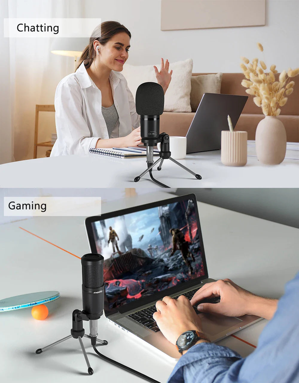 Maono PM360TR Condenser Podcast Microphone – 3.5mm Mic for Computer, Laptop, Phone, Sound Card, YouTube, Gaming & Recording