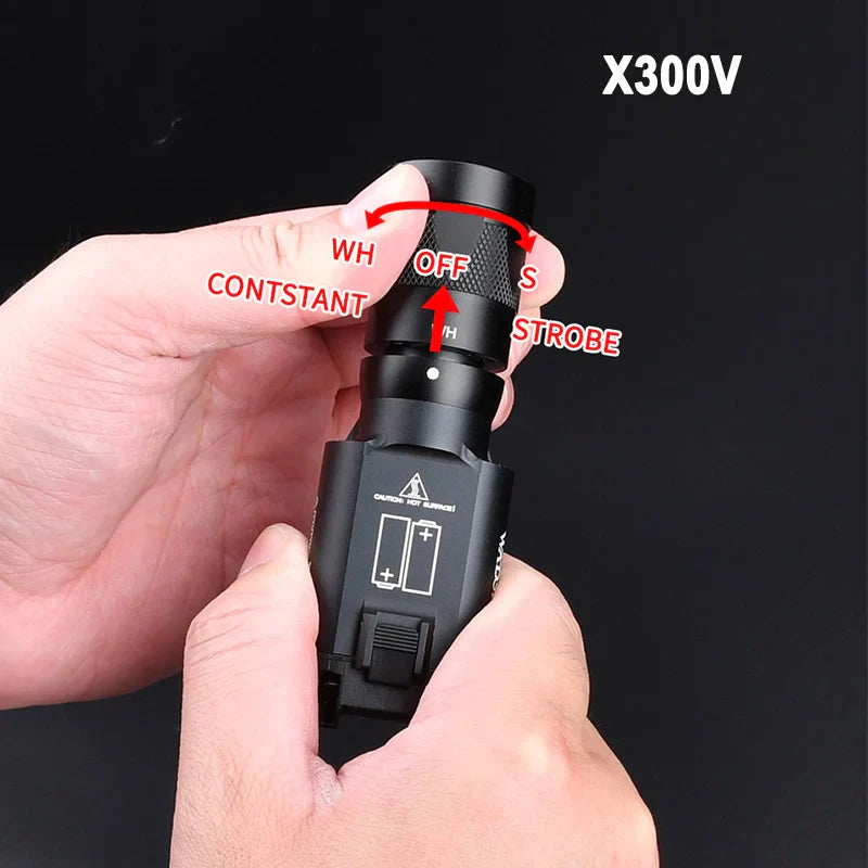 Tactical Surefire X300/X300U/X300V/XH35 LED Pistol Light – Metal Strobe, 20mm Rail Mount, Airsoft & Hunting Flashlight