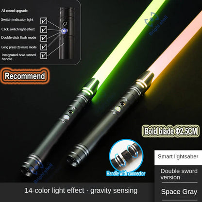 RGB Metal Lightsaber Toy – 15-Color Changing Laser Sword with Sound Effects, Force FX Jedi Blaster Gift for Kids