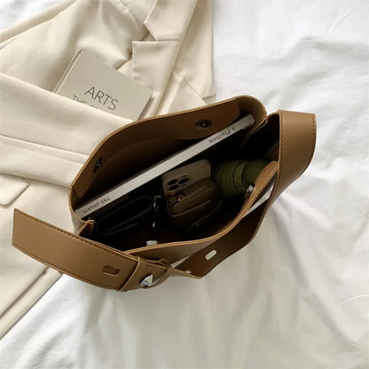 Fashion Leather Tote Bag for Women 2025 — Large High-Capacity Simple Shoulder Bag, Handbag & Purse