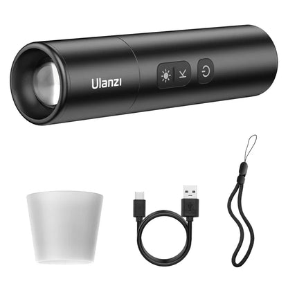 Ulanzi LM07 Zoomable Videography Flashlight - Photography Fill & Ambience Light with 1/4'' Thread for Camera Stand & Cage