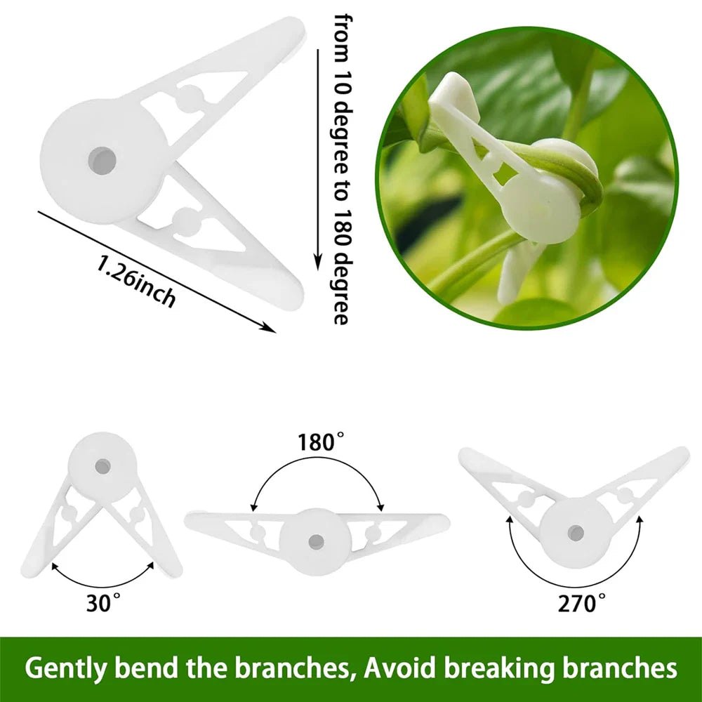 360 Degree Adjustable Plant Branches Bender Training Clips - Low Stress Training Tool for Garden Stem Trainer and Planter Holder