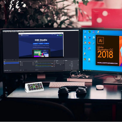 StreamDeck Mini Visual Keyboard LCD Button - 15 Keys Live Content Creation Controller Custom Button - Compatible with Windows/MacOS - Keyboard Gift