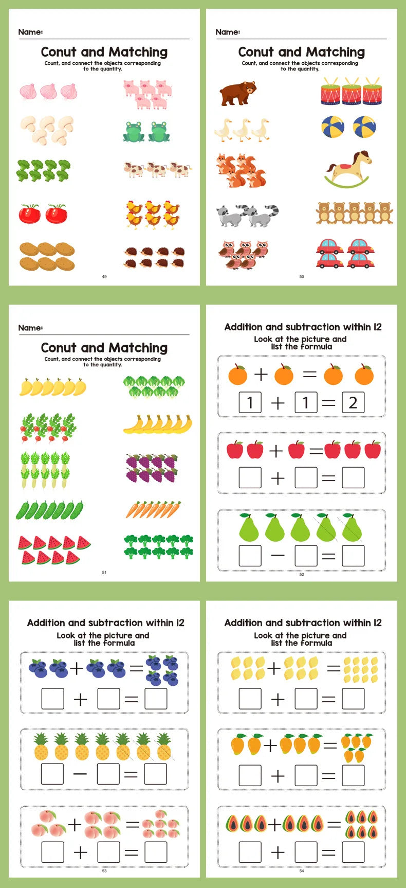Interactive Math Workbook for Kids – Counting, Addition & Subtraction Within 10, Number Relationships & Visual Learning for Preschool, First Grade, Home & Classroom Use