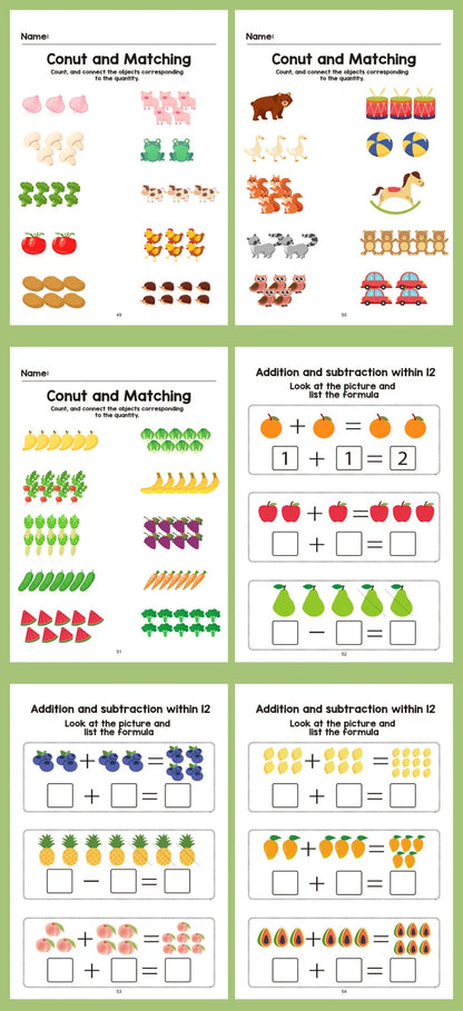 Interactive Math Workbook for Kids – Counting, Addition & Subtraction Within 10, Number Relationships & Visual Learning for Preschool, First Grade, Home & Classroom Use