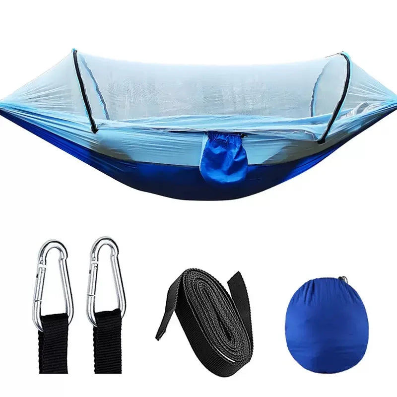 2-in-1 Camping Hammock with Mosquito Net - Ultralight Parachute Nylon Hanging Bed for Outdoor Travel & Backyard