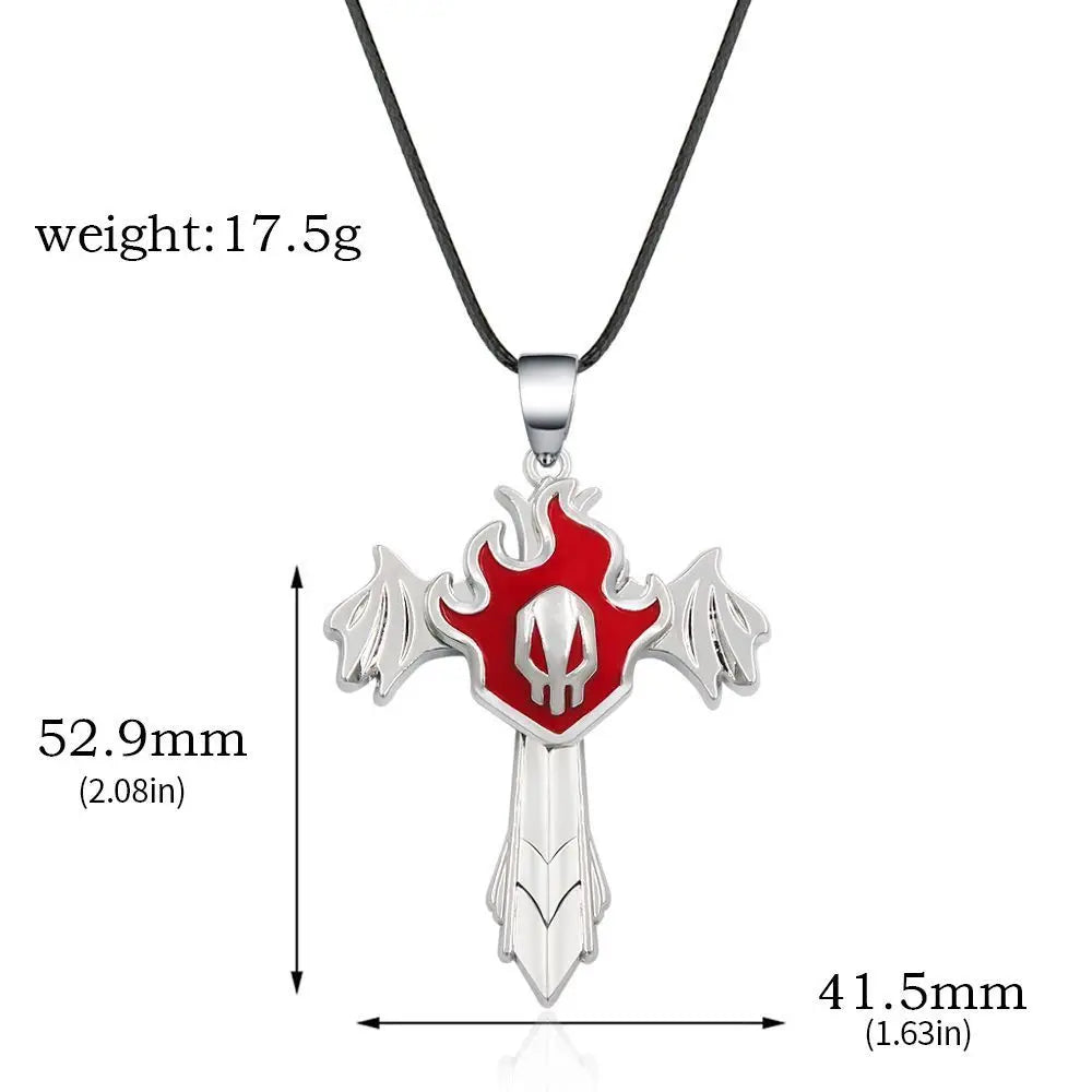 Bleach Ichigo Kurosaki Keychain Necklace - Anime Cosplay Pendant Charm for Men & Women Backpack Jewelry Gift