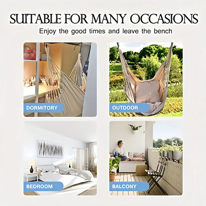 Leisure Fabric Hammock Chair – Outdoor Swing Dormitory Anti-Rollover with Storage Bag
