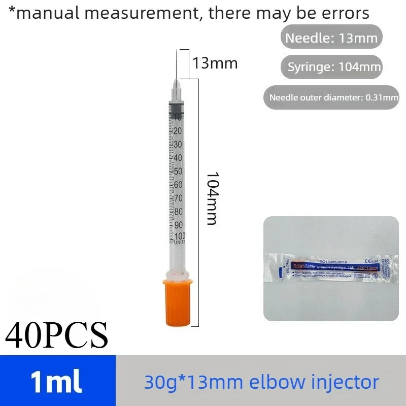 40/80PCS Disposable Veterinary Syringes - Sterile Insulin Needles for Pet & Animal Use