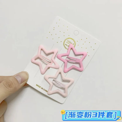 3PCS Candy Color BB Hair Clips – Y2K Star Heart Rectangle Metal Snap Barrettes for Girls & Women Cute Hair Accessories
