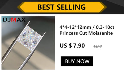1CT Lab-Grown Moissanite Diamonds – D Color VVS1 Loose Gemstones, Full Size 0.7mm-20mm