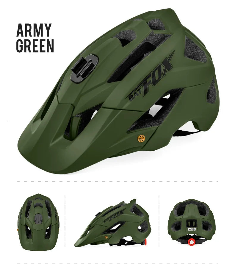 BATFOX Ultralight Bike Helmet – Molded Mountain & Road Helmet for Men, DH AM Cycling Equipment, Casco Ciclismo Bicicleta