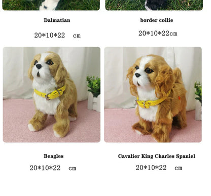Simulation Electric Pet Dog Toy - Voice Control, Walking & Nodding Plush Robot with Music for Kids