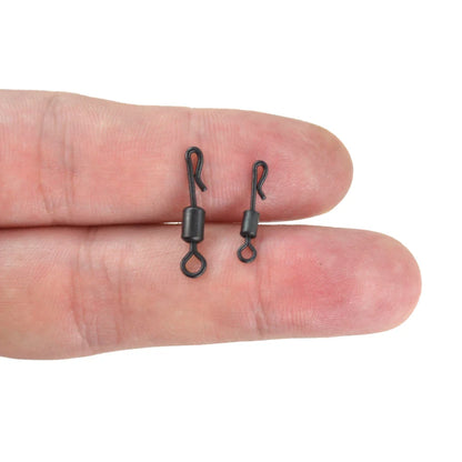 20pcs Quick Change Stainless Steel Carp Fishing Swivels: Terminal Tackle Accessories for Carp Fishing Rig - AE007