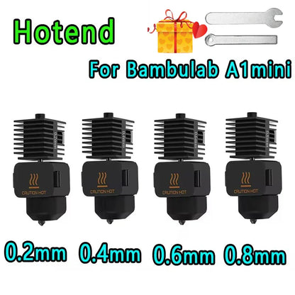 Bambu Lab A1 Mini Hotend Kit – 0.2/0.4/0.6/0.8MM Replaceable Nozzle for A1/A1 Mini 3D Printer Assembly