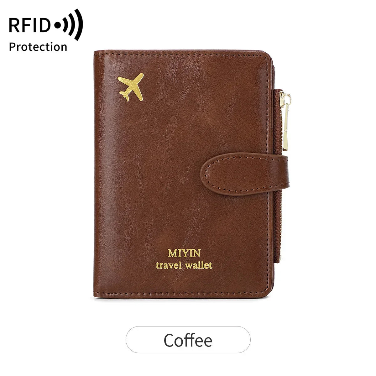 Multi-Functional RFID Anti-Theft Passport Bag – PU Leather Wallet with Multi Card Slots & Large Capacity
