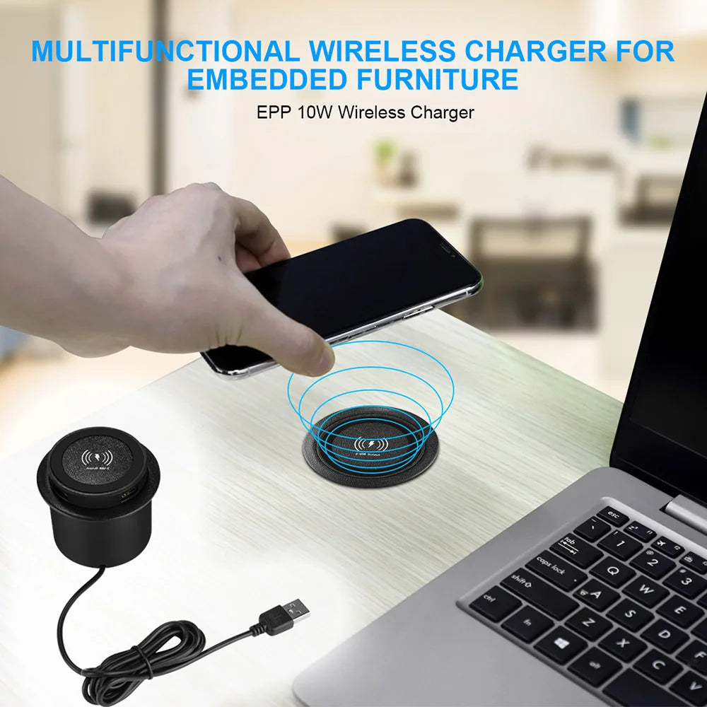 30W Wireless Desktop Charger – Fast Wireless Charging for iPhone, Samsung, Huawei, Xiaomi | Dual USB Phone Charging Station
