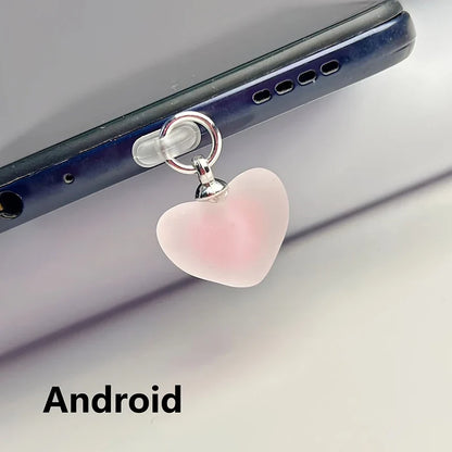 Heart-Shaped Phone Dust Plug Pendant - Universal iPhone/Type-C Accessory for Protection & Style