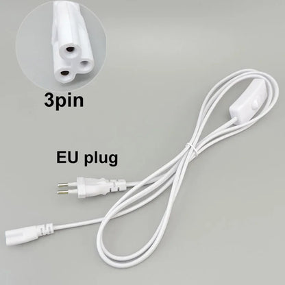 2/3 Pin AC Switch Cable – ON/OFF Power Extension Wire for T5/T8 LED Tube Lighting with EU/US Plug Connector