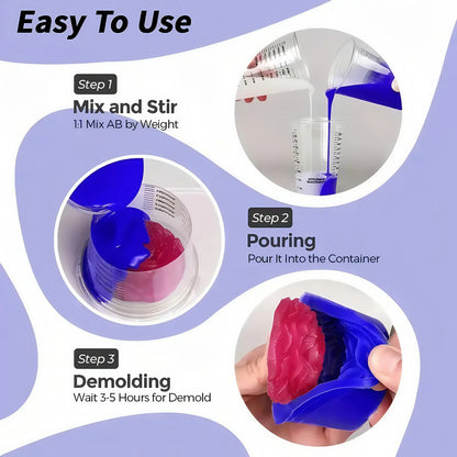 Silicone Mold Making Kit – Platinum Cured Flexible Easy Mix Silicone for Resin Casting & DIY Molding Projects