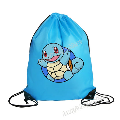 Pokémon Drawstring Tote Bag — Pikachu Character Print, Large Capacity Waterproof Backpack for Kids’ Shopping & Gift