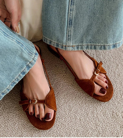 Bohemian Style Women's Summer Sandals – Open Toe Flat Beach Shoes for Vacation & Outdoor Wear