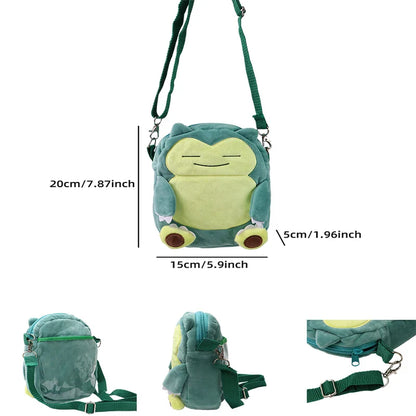 Pokemon Plush Backpack – Pikachu, Gengar, Mimikyu, Snorlax, Rowlet, Psyduck, Lucario, Charmander Anime Shoulder Bag & Doll Toy