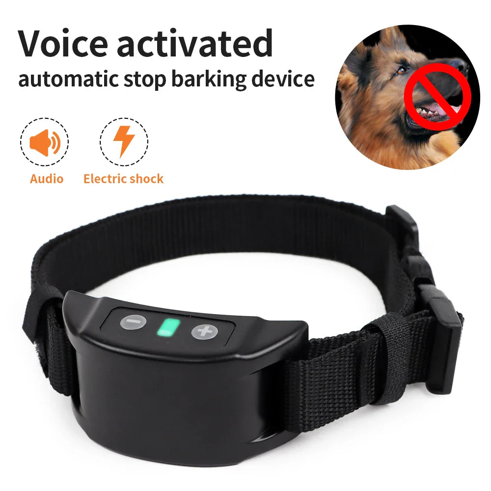Dog Training Anti-Barking Collar - USB Rechargeable, Automatic Shock & Beep Trainer for Dogs