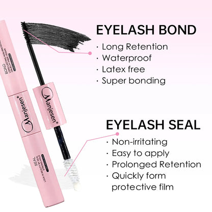 DIY Eyelash Extension Kit — 200 PCS Cluster Lashes with Lash Bond, Seal & Glue Accessories for Makeup Application