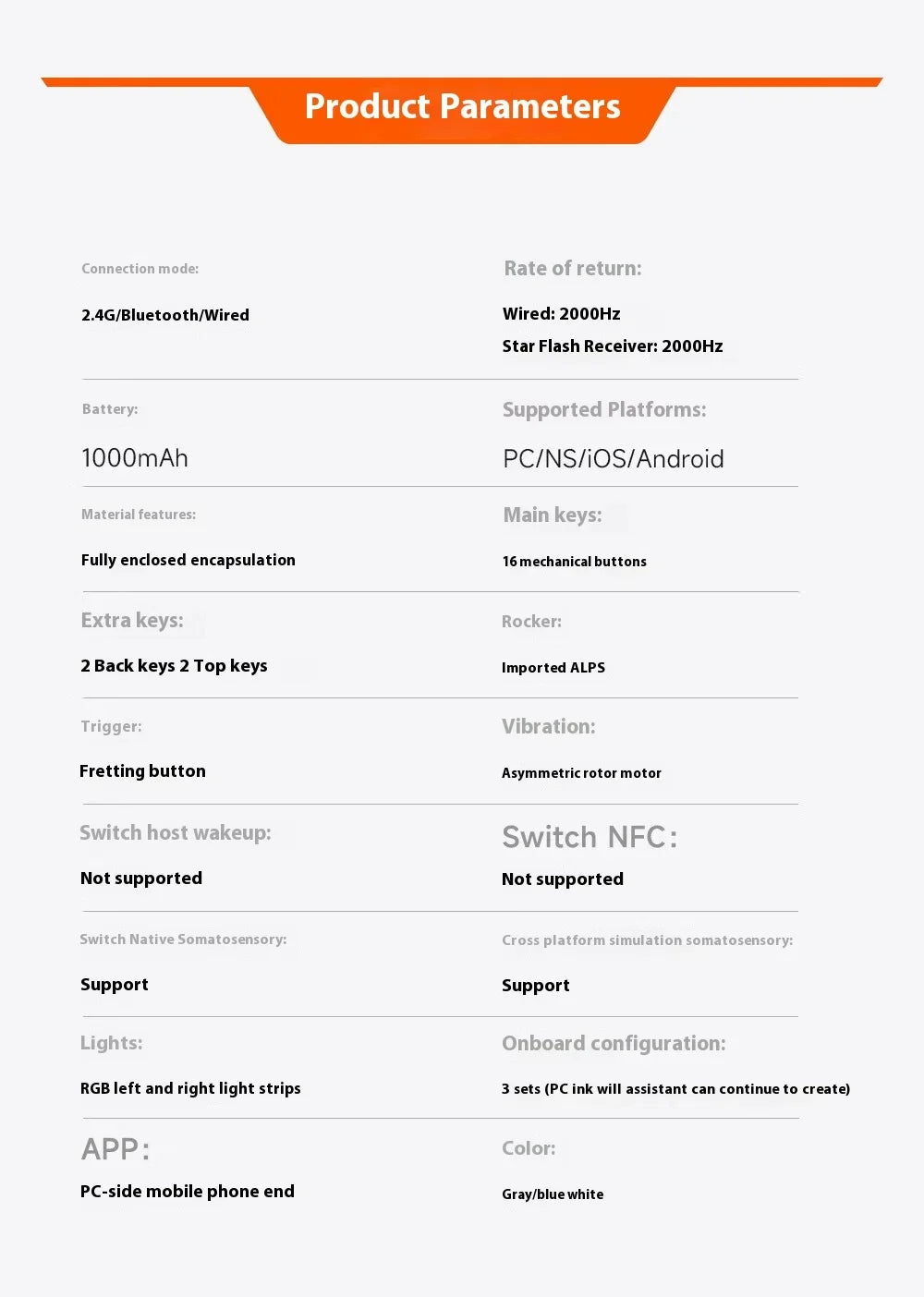 BIGBIGWON Blitz 2 TMR Star Flash Wireless Bluetooth Gamepad – 2000Hz Somatosensory Controller for Nintendo Switch, PC & Steam