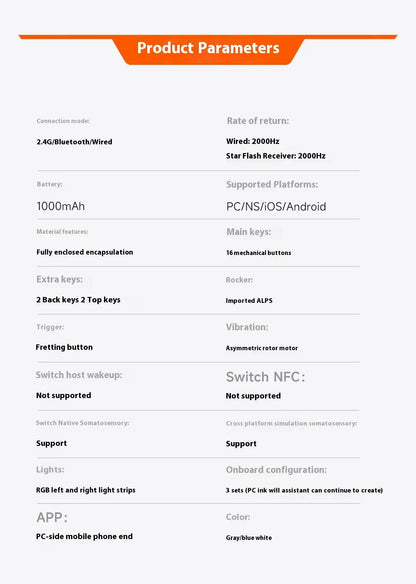 BIGBIGWON Blitz 2 TMR Star Flash Wireless Bluetooth Gamepad – 2000Hz Somatosensory Controller for Nintendo Switch, PC & Steam