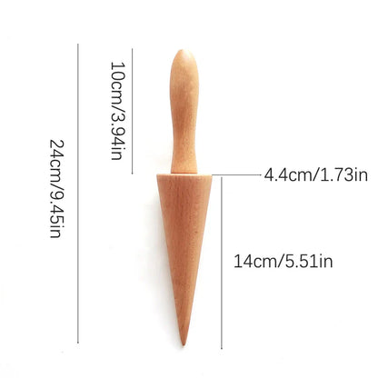 Wooden Egg Roll Ice Cream Cone Mold – Spiral Croissant & Cream Horn Pastry Roller for Omelet, Waffle & Baking Kitchen Tool