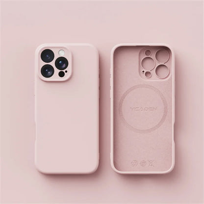 Luxury Liquid Silicone MagSafe Case for iPhone 12–17 Pro Max - Smooth Soft-Touch Wireless Charging Cover