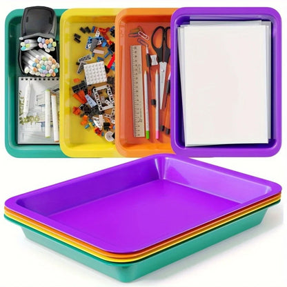 Multi-Purpose Plastic Storage Tray – Organizer Bin for Creative Play, Sand, Crafts & Painting Supplies, Home Organization Essential