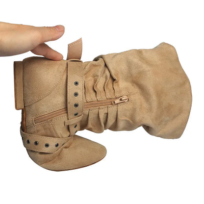 Wedopus Women’s Customized Western Dance Boots – Black Cowboy Heel Boots with Suede Sole for Urban & Ballroom Dancing