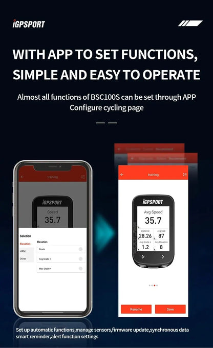 IGPSPORT BSC100S GPS Bike Computer — Wireless Speedometer, Digital Stopwatch & Cycling Odometer
