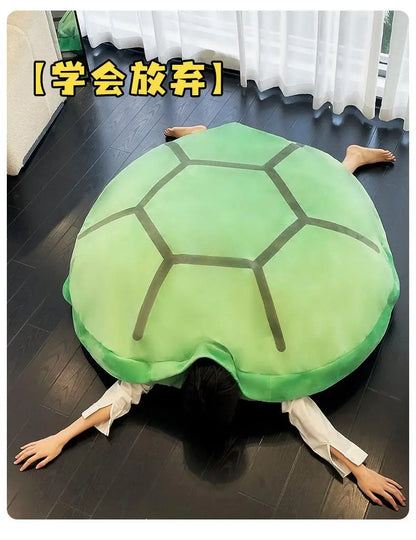 Wearable Turtle Shell Plush Pillow — Soft Stuffed Tortoise Costume Cushion, Funny Plush Toy & Dress-Up Accessory
