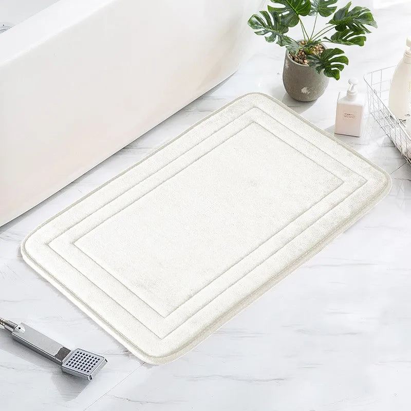 Non-Slip Bathroom Mat - Soft, Comfortable Absorbent Floor Carpet, Machine Washable & Quick-Dry Shower Room Doormat