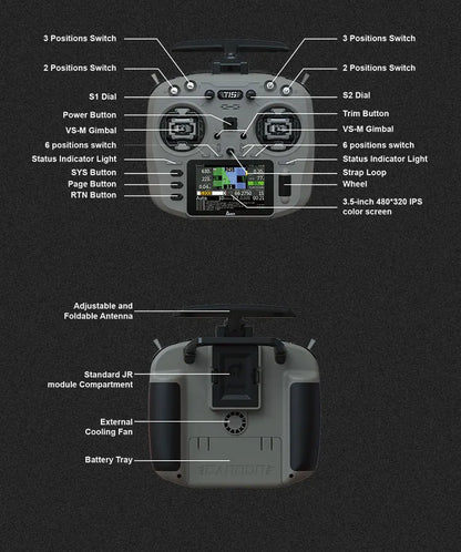 Jumper T15 FPV Radio Controller – Hall Sensor, Color Screen, EDGETX/ELRS for Long Range RC Drone
