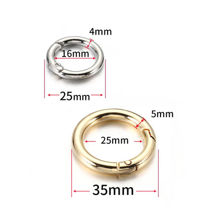 5pcs Metal O Ring Spring Clasps - Ideal for DIY Jewelry Making Projects