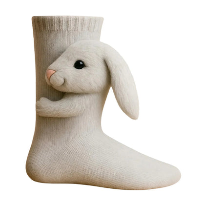 3D Knitted Animal Hug Socks - Cute Cozy Koala, Panda, Cat & Sloth Novelty Socks for Women