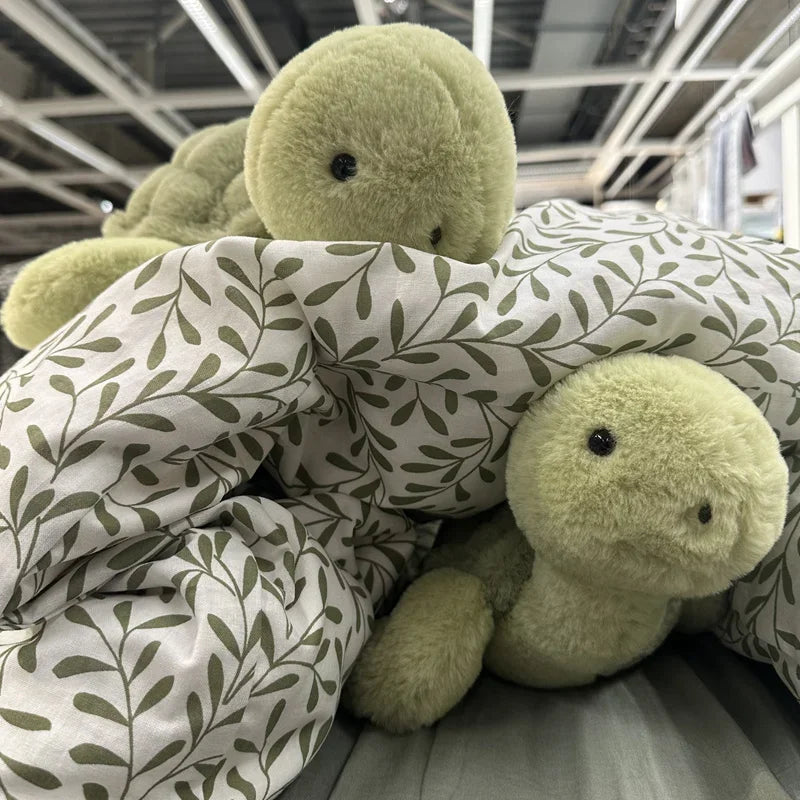 Kids’ Cute Super Green Stuffed Turtle Plush Toy – Soft Animal Gift, 28/35/40CM